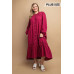 Plaid Button Down Hi - Low Hem Maxi Dress