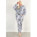 Tie Dye Print Pullover Hoodie And Sweatpants