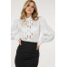Insert Lace Trim Long Sleeve Blouse
