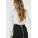Insert Lace Trim Long Sleeve Blouse