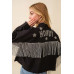 Howdy Sequin Fringe And Star Patches Jacket