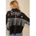 Howdy Sequin Fringe And Star Patches Jacket