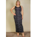 Plus Size Tie Dye Printed Tank Bodycon Maxi Dress