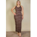 Plus Size Tie Dye Printed Tank Bodycon Maxi Dress