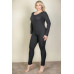 Plus Size Ribbed Scoop Neck Long Sleeve Jumpsuit