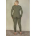 Plus Size Ribbed Scoop Neck Long Sleeve Jumpsuit