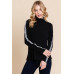 Long Sleeve Solid Mock Neck Casual Top