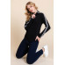 Long Sleeve Solid Mock Neck Casual Top