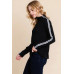 Long Sleeve Solid Mock Neck Casual Top