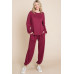 Two Tone Solid Warm And Soft Hacci Brush Loungewear Set