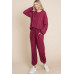 Two Tone Solid Warm And Soft Hacci Brush Loungewear Set