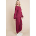 Two Tone Solid Warm And Soft Hacci Brush Loungewear Set