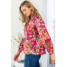 Floral Mock Neck Smocked Yoke Blouse