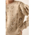 Floral Round Neck Long Sleeve Relax Fit Sweater