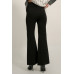 Solid Raw Edge Expose Seam Flare Pants