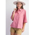 Half Slvs Stretch Poplin Button Down Shirt