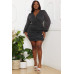 Glitter Mesh Shirring Side Plus Mini Dress