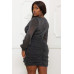 Glitter Mesh Shirring Side Plus Mini Dress