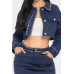 Embroidered cropped shirt set