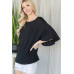 Flared Sleeve Basic Shortsleeve Top