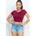 Short Sleeve Roundneck Crop Top