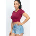 Short Sleeve Roundneck Crop Top