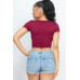Short Sleeve Roundneck Crop Top