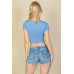 Short Sleeve Roundneck Crop Top