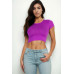 Short Sleeve Roundneck Crop Top