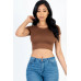 Short Sleeve Roundneck Crop Top