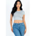 Short Sleeve Roundneck Crop Top