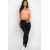 Ribbed Wrap Front Long Sleeve Top