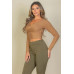 Ribbed Wrap Front Long Sleeve Top