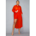 Chiffon Button Down Long Sleeve Side Slit Long Top With Short Set