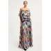Printed Ruffle Top And Pleated Skirt Set
