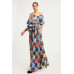 Printed Ruffle Top And Pleated Skirt Set