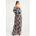 Printed Ruffle Top And Pleated Skirt Set