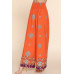 Wide Leg Border Print Woven Pants