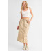 Cargo Skirt With Drawstring Midi Skirt