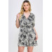 Plus Botanical Print Front Tie Dress