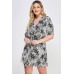 Plus Botanical Print Front Tie Dress