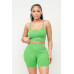 Washed Seamless Basic Tank Top And Shorts Set