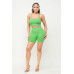 Washed Seamless Basic Tank Top And Shorts Set