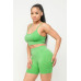 Washed Seamless Basic Tank Top And Shorts Set