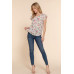 Short Tulip Slv Floral Print Woven Top
