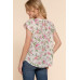Short Tulip Slv Floral Print Woven Top