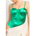 Rhinestone Strap Sweetheart Bodysuit