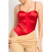 Rhinestone Strap Sweetheart Bodysuit