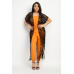 Crocheted Open-front Fringe Kimono