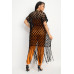 Crocheted Open-front Fringe Kimono